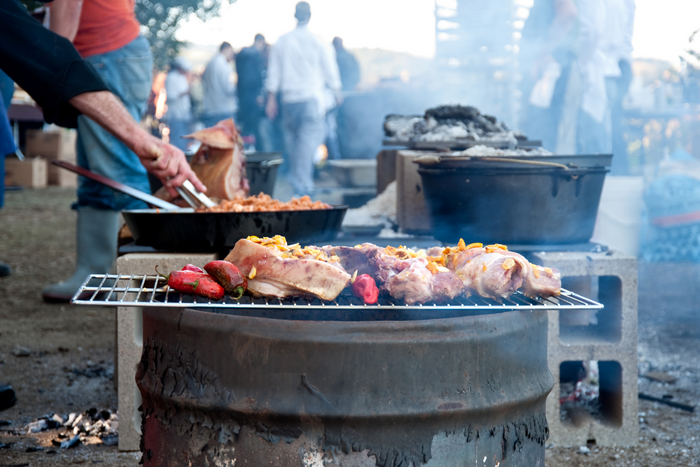 grilling outdoors